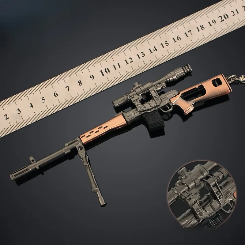 Game for Peace Anime Peripherals Svd Model Alloy Crafts Weapons Ornament Compact Assault Rifle Toy Gun Birthday Gift for Boys