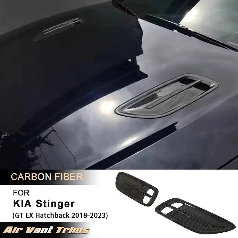 

Car Front Hood Fender Vents for KIA Stinger GT EX Hatchback 2018-2023 Racing Hood Air Dust Cover Body Kits Prepreg Dry Carbon