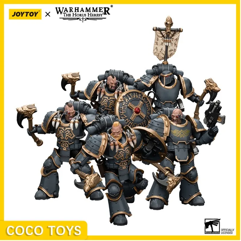 JOYTOY Warhammer The Horus Heresy  Action Figure 1/18 Space Wolves Grey Slayer Pack Team of 5 Anime Model Collection Toys Gift