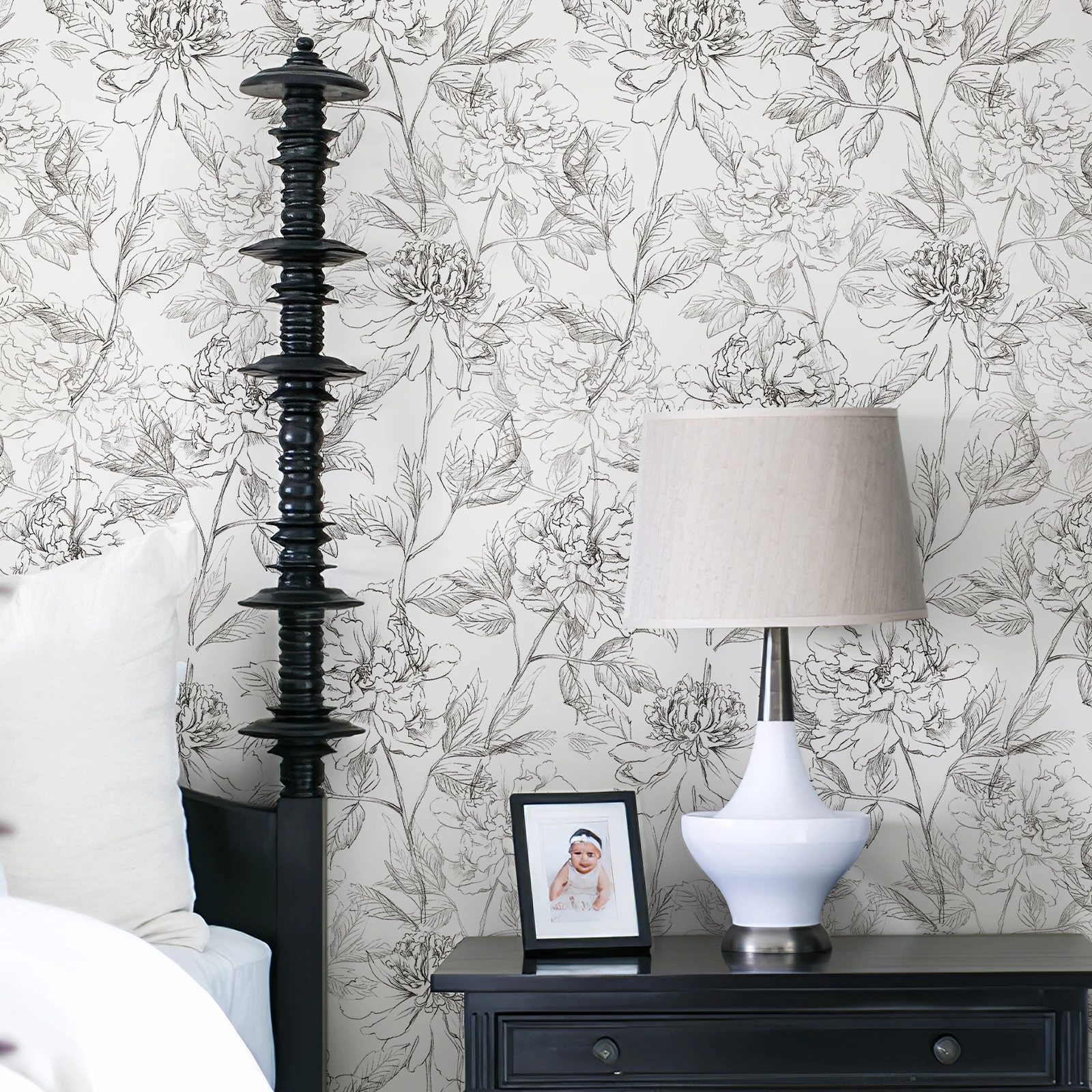 Modern Simple Floral Wallpaper Waterproof Wear Resistant Wall Sticker Self Adhesive Removable Home Decoration Wall Paper Sticker