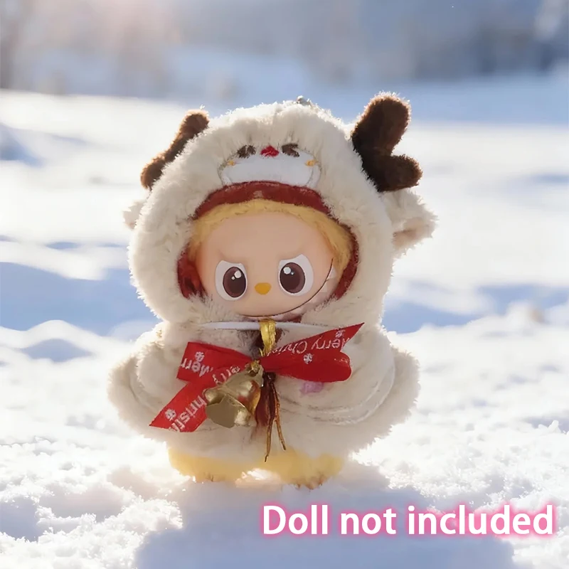 لملابس Labubu 4.0 لطيف عيد الميلاد قزم كيب عباءة مجموعة صغيرة أفخم دمية الملابس موضة إكسسوارات دمي
