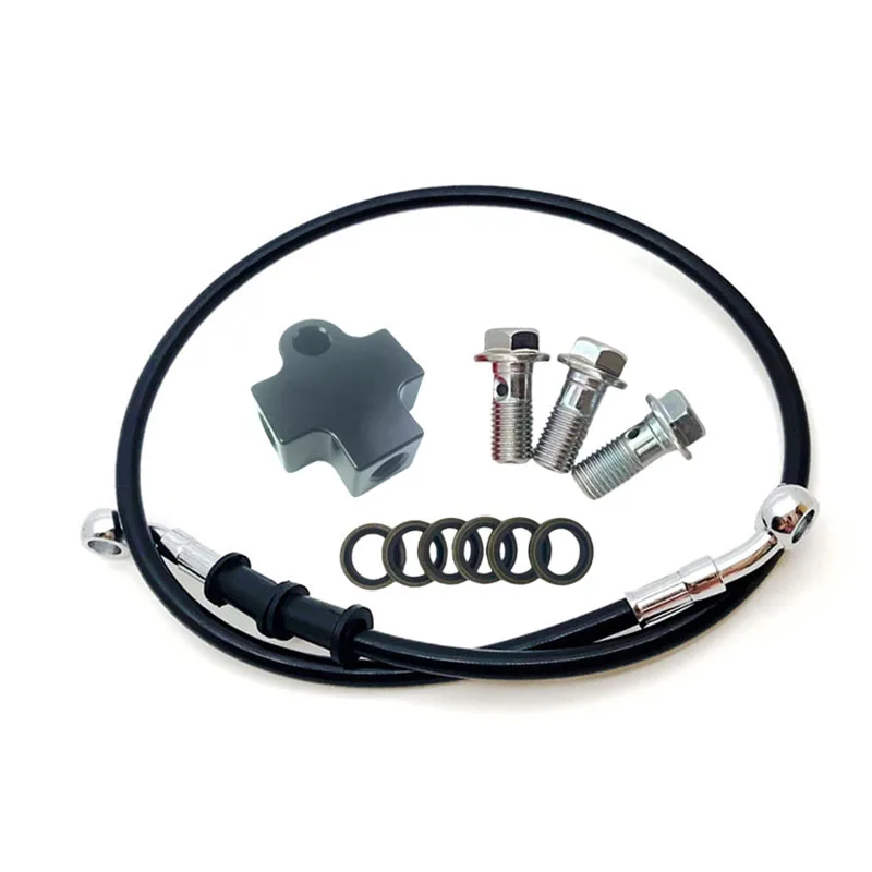 

Motorcycle Hydraulic Brake Hose Connector10mm Banjo Tee Coupling Fitting Screw M10X1 Reinforced Racing Brake System 3way Adapter