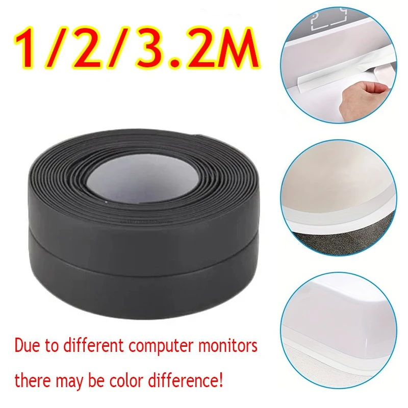 PVC Waterproof Sealing Tape Bathroom Toilet Caulk Tapes Kitchen Sink Countertop Mildew Fouling Proof Sealer Self Adhesive Strip