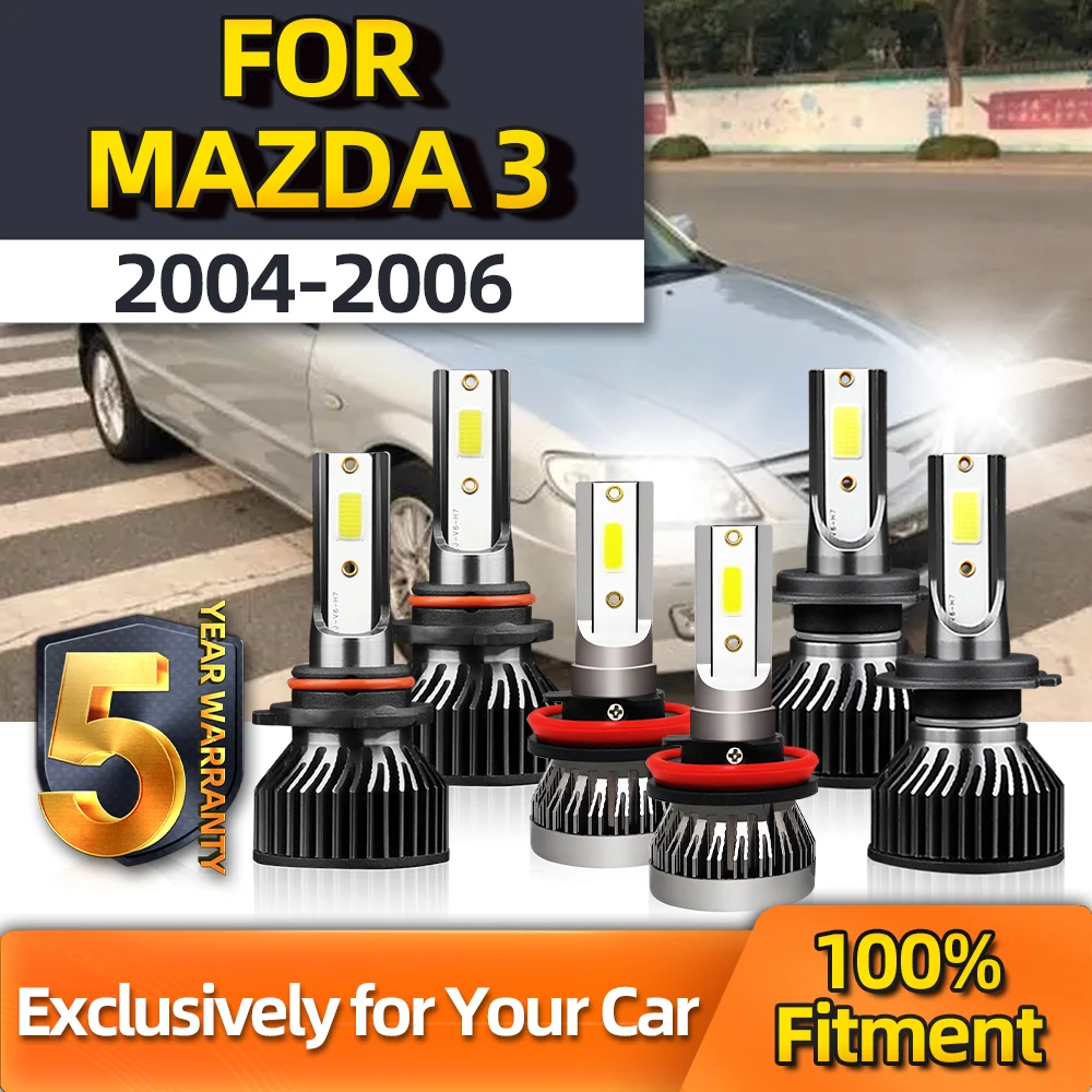 

TEENRAM 120W 6000K Bulb Hi/Lo 9005 H7 Plug-N-Play Fog Led Light H11 Brightness Car Lamps Kit White For Mazda 3 2004-2006