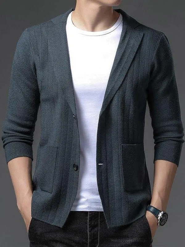 

Мужской вязаный кардиган-свитер, однотонный, весна-осень, новый, универсальный, модный, повседневный трикотаж для бизнеса и отдыха