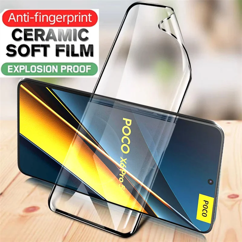 6IN1 Soft Ceramic Film For Xiaomi Poco X6 X5 X4 X3 Pro GT NFC Poco F5 M5 M6 Pro M5s Screen Protector For Xiaomi Poco X6 Pro Film