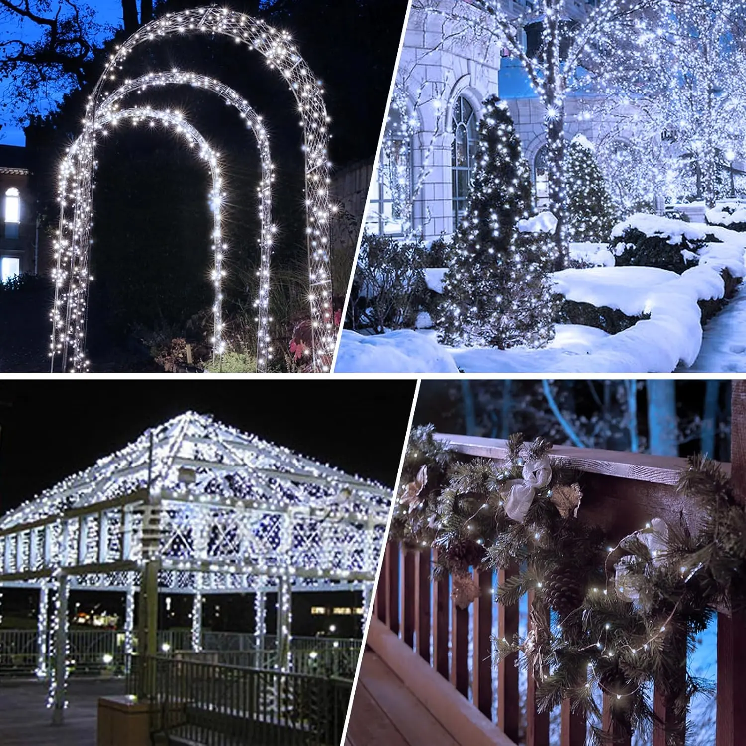 أضواء عيد الميلاد الشمسية في الهواء الطلق مقاوم للماء 400LED وميض أضواء شجرة الجنية للحزب حديقة فناء زينة عيد الميلاد