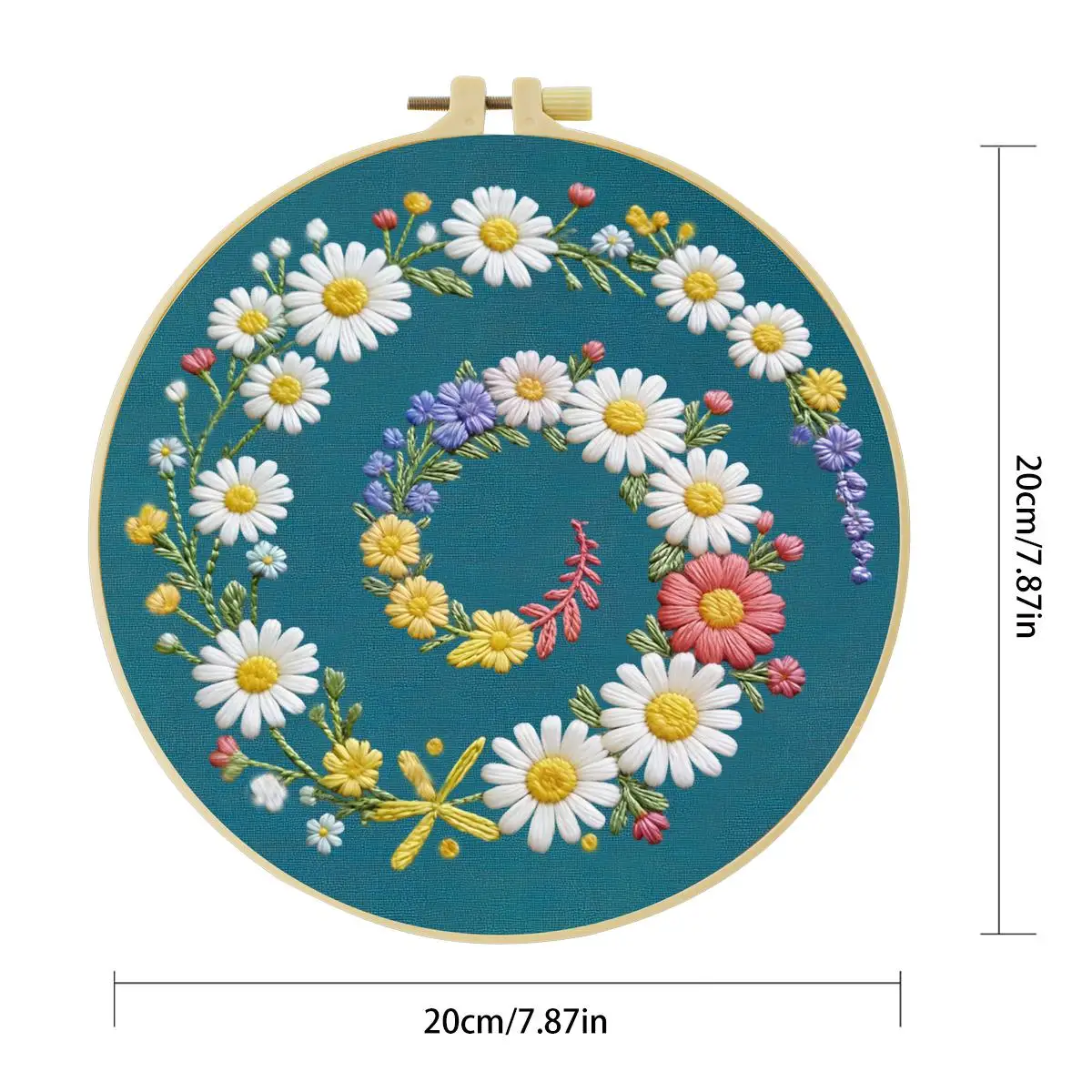 1 Stück 20X20CM/15X15CM 7,87/6,3 Zoll Blumen-Stickerei-Starter-Kit DIY-Kit DIY-Stickerei-Set Handarbeiten Nadelkunst – Detail 2