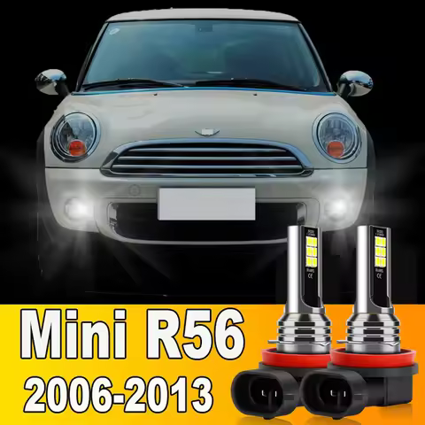 2x LED Front Fog Light H8 H11 H16JP Wireless 6000K Bulbs Accessories For Mini Cooper R56 2006 2007 2008 2009 2010 2011 2012 2013