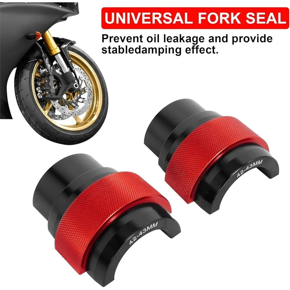 【MUST-HAVE LIST】 Off-Road Motorcycle CNC Aluminum Fork Seal Driver Tool - 42-43MM Split Design for Damage-Free Seal Installation