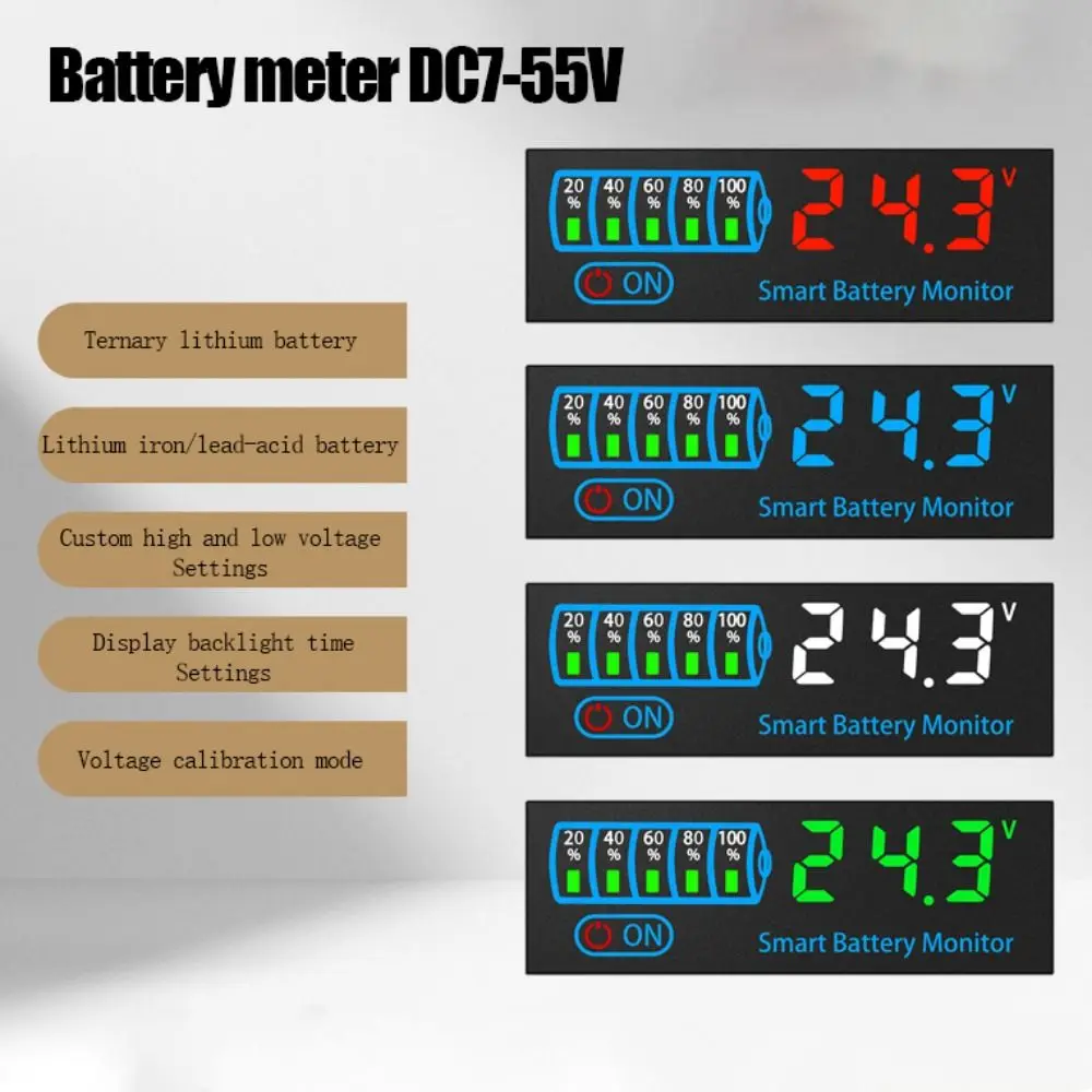 2 stücke DC7-55V Batterie Level Anzeige Led-bildschirm 3S-14S Batterie Lade Tester Power Display Benutzerdefinierte Modus batterie Meter Hause