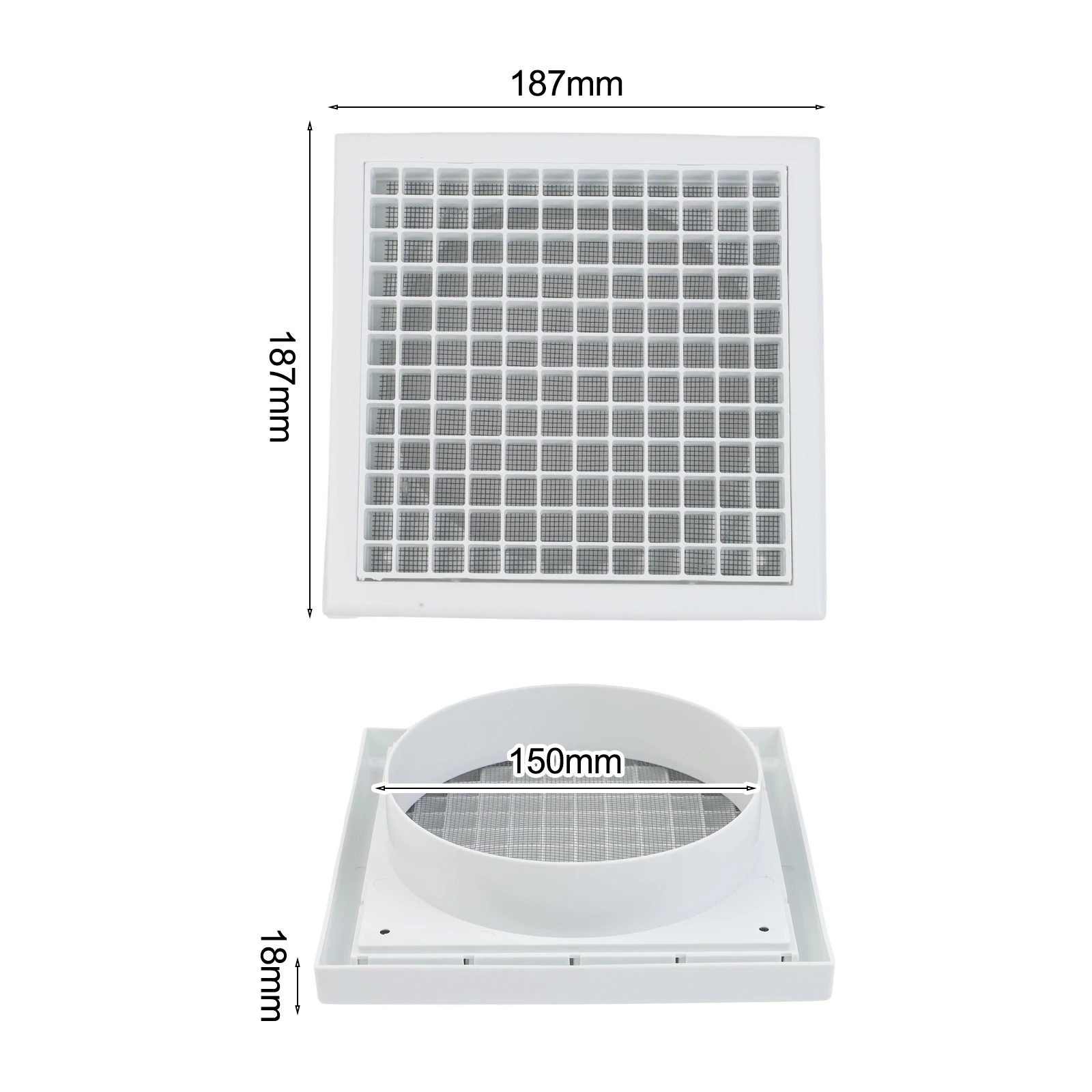 Plastic Wall or Ceiling Vent Grille 100MM and 150MM with Steel Mesh for Effective Vermin Protection Air Outlet