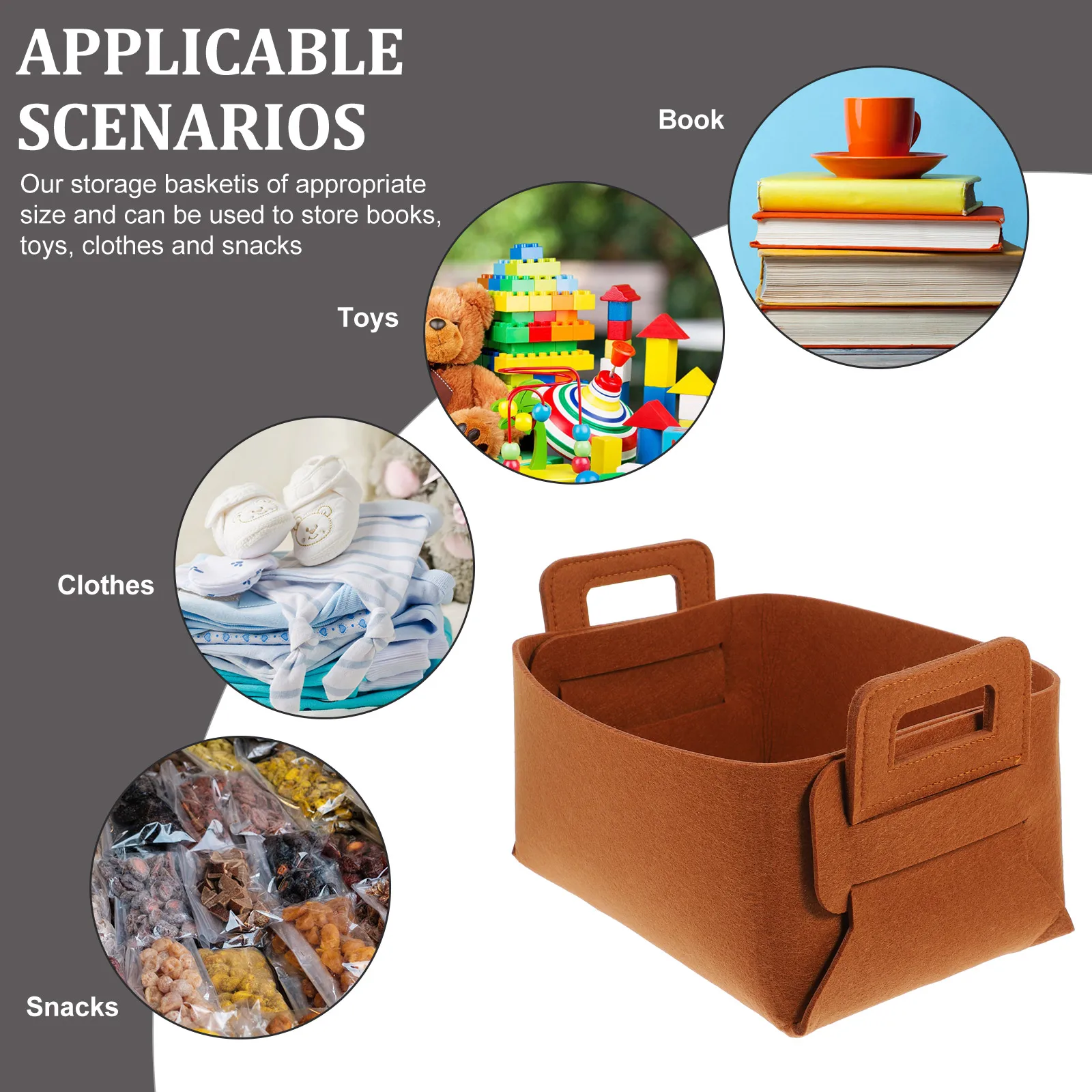 

Storage Basket Small Dirty Laundry Foldable Brown Baskets Collapsible Gift Office