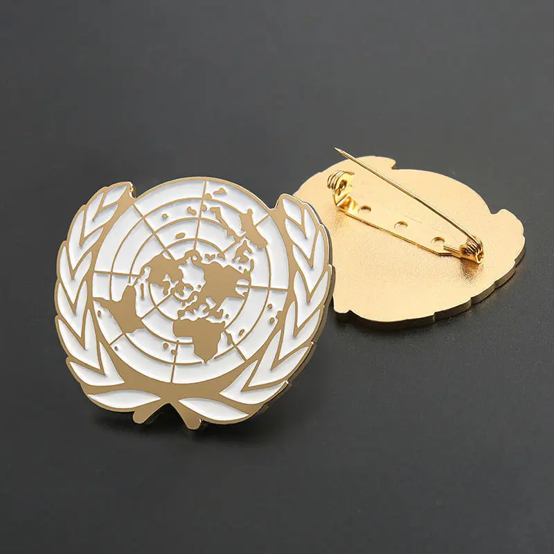 Broche Souvenir des Nations Unies de haute qualité, Badge de maintien de la paix, médaille pour vêtements, broche en métal, souvenir