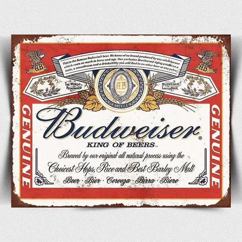 Bier-Schild, Metallplakette, bedruckt, Retro-Werbung, Bar, Männerhöhle, Hausbar, Aluminium