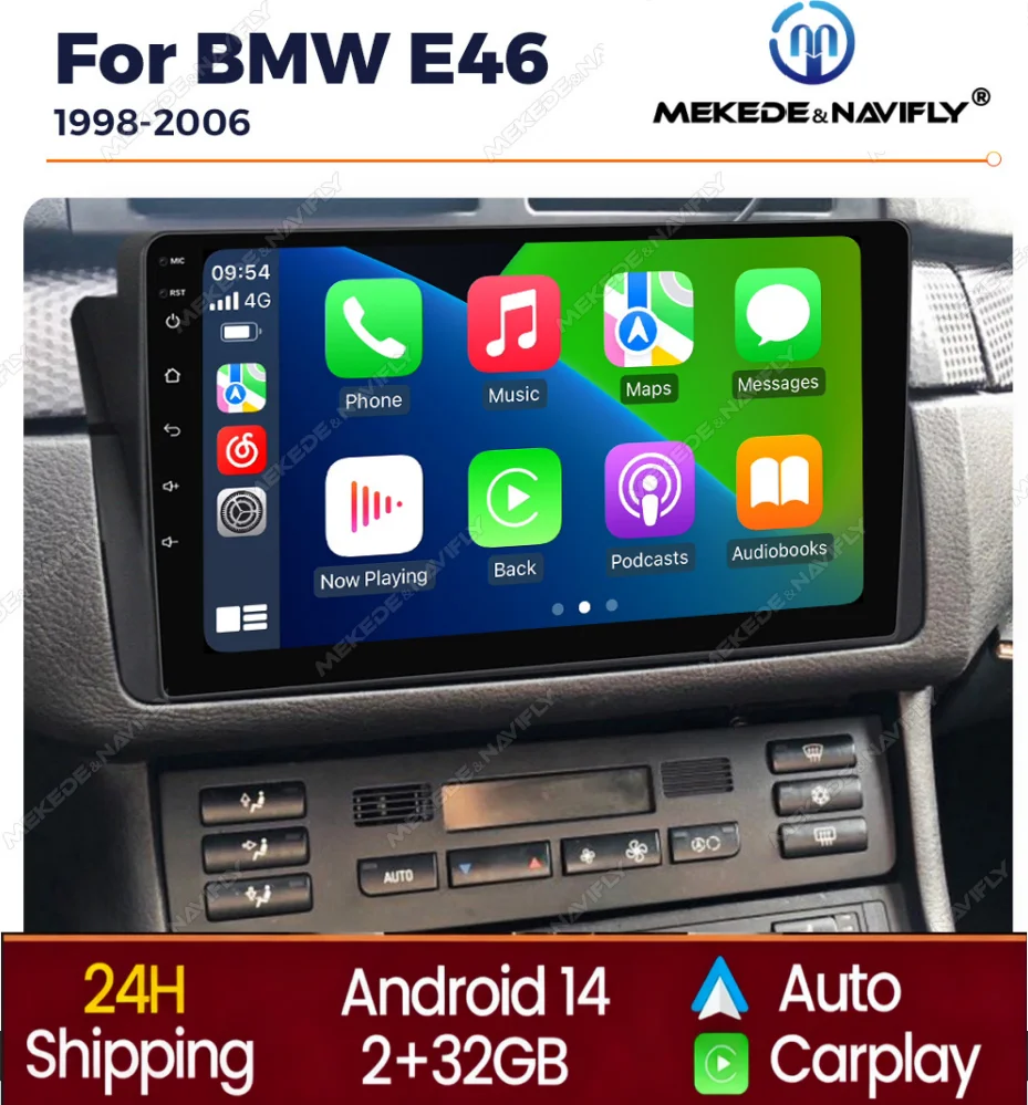 Intelligent Car Radio Systems For BMW E46 M3 X5 1998-2006 CarPlay Android Auto Multimedia Player Navigation GPS Autoradio Stereo