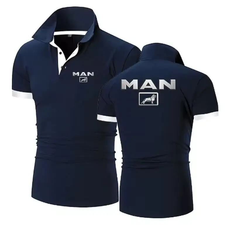 2025 Truck Man Car Logo New Fashion Polo Shirt Men Casual Turn Down Collar Short Sleeve Shirt Slim Fit Summer Tops