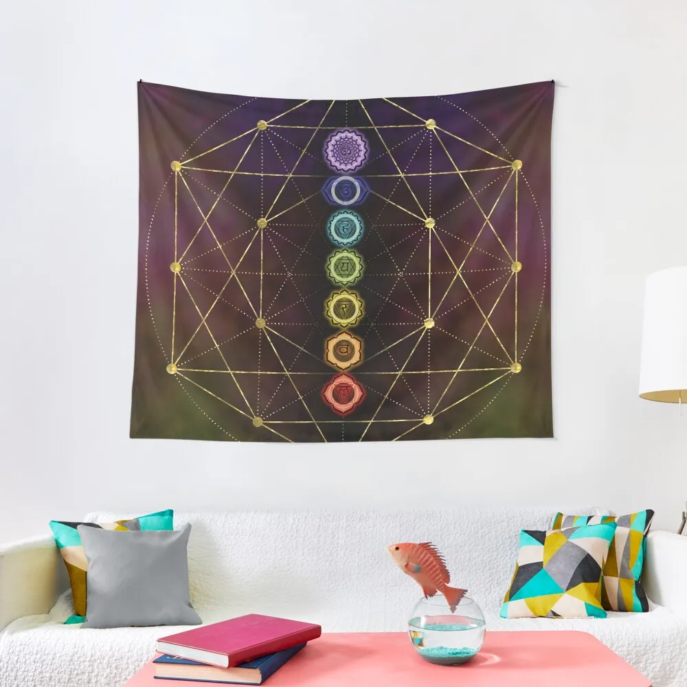 

Colorful Glowing Chakras Tapestry Mushroom Wall Deco Home And Comfort Decor Aesthetic Home Decor Tapestry