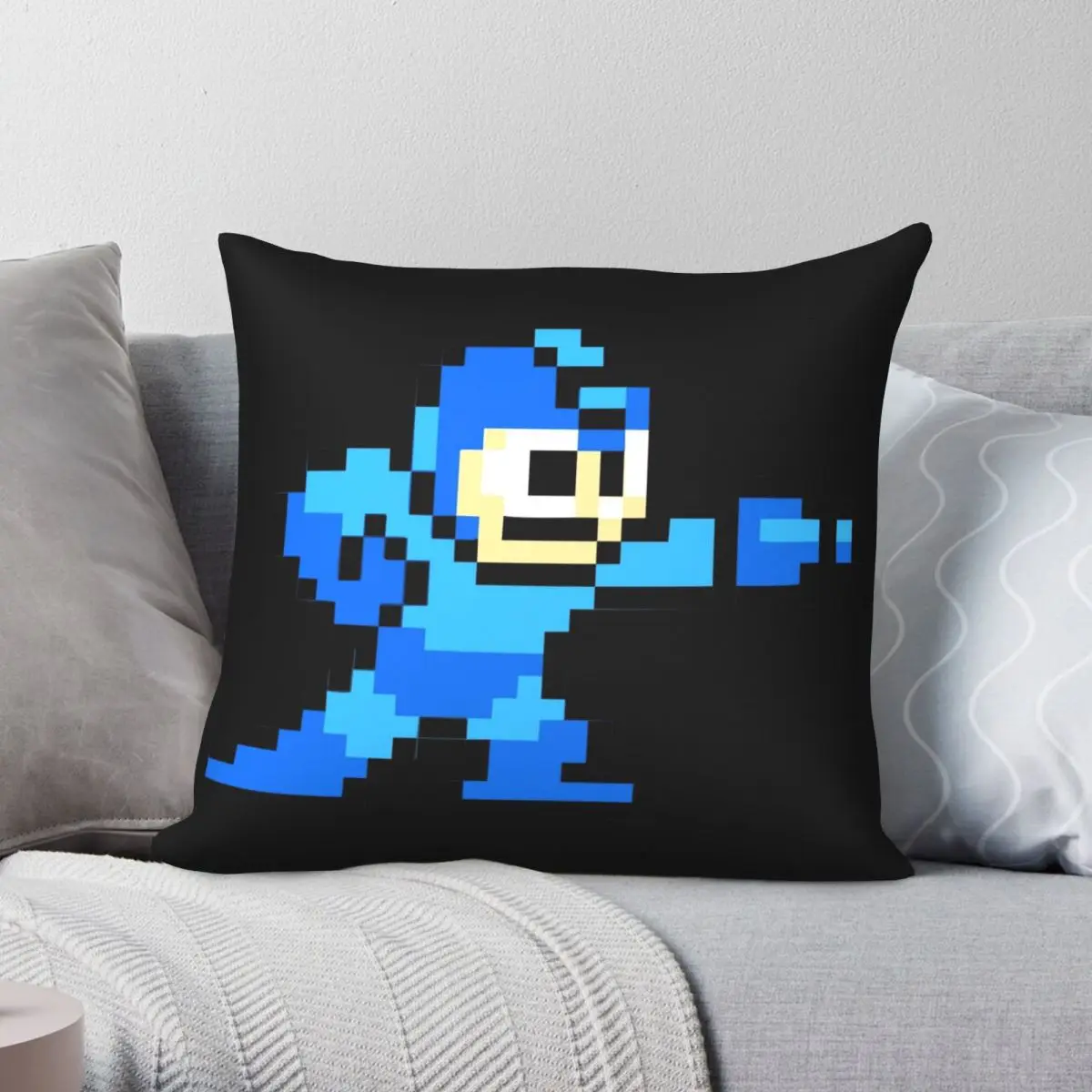 Mega Man Game 8-Bits Square Pillowcase Polyester Linen Velvet Pattern Zip Decor Throw Pillow Case Car Cushion Cover Wholesale 18