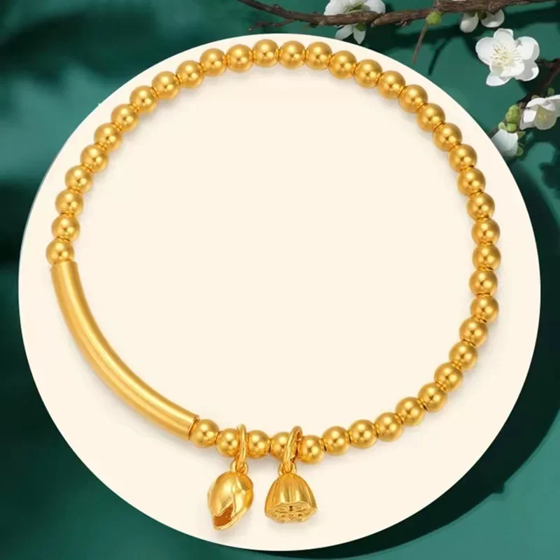 9999 real gold 24K yellow gold Best Puppet Tiancheng Bracelet Women\'s Elegant Fashion Jewelry