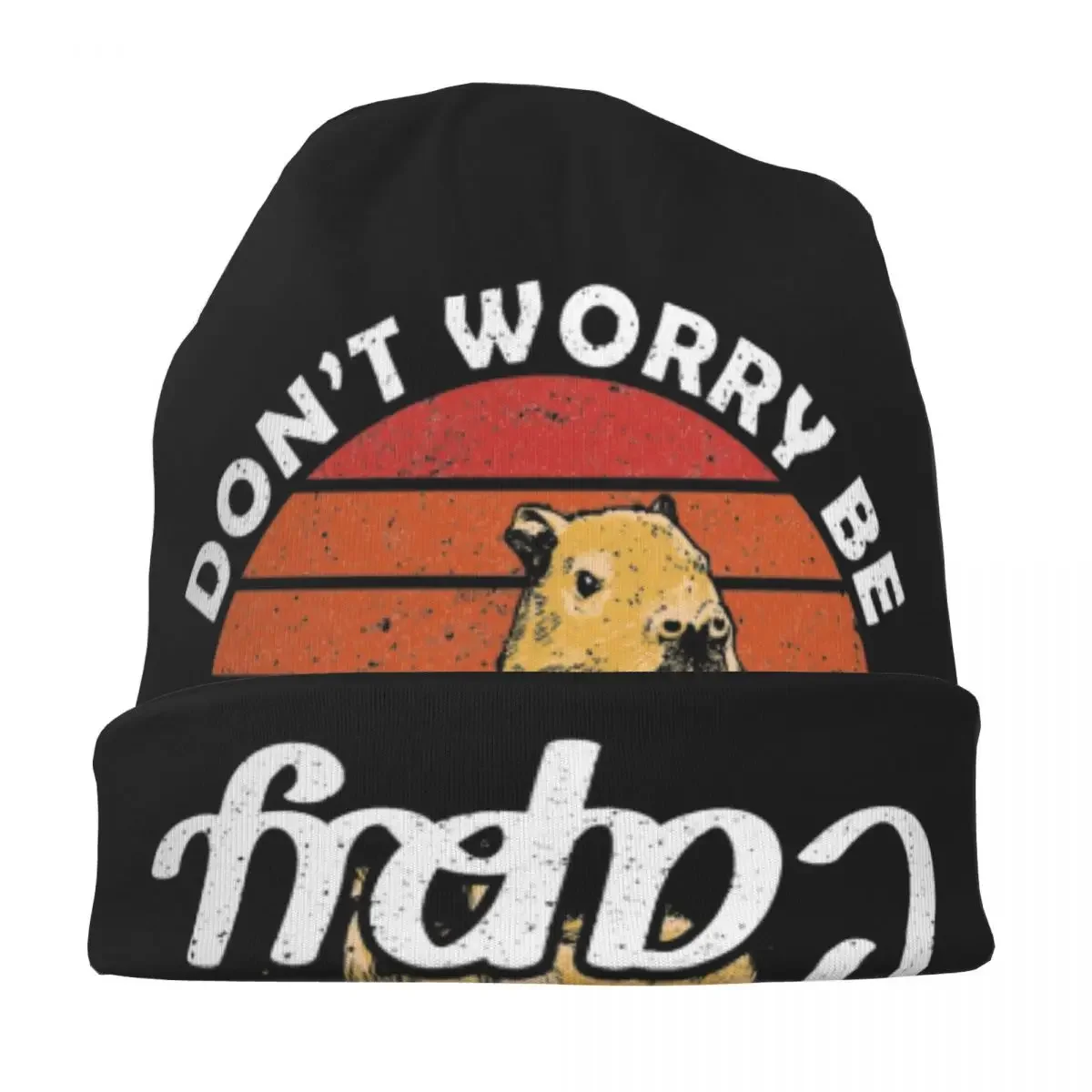 Cute Capybara Bonnet Hat Cool Outdoor Skullies Beanies Hats Don't Worry be Capy for Men Women Knitted Hat Spring Dual-use Caps