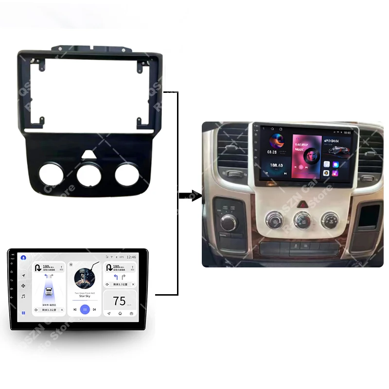 Car Radio Frame Kit for DODGE RAM 5500 1500 2013-2019 Auto Stereo Dashboard Installation DVD GPS Mp5 Mount Plastic Panel Fascia