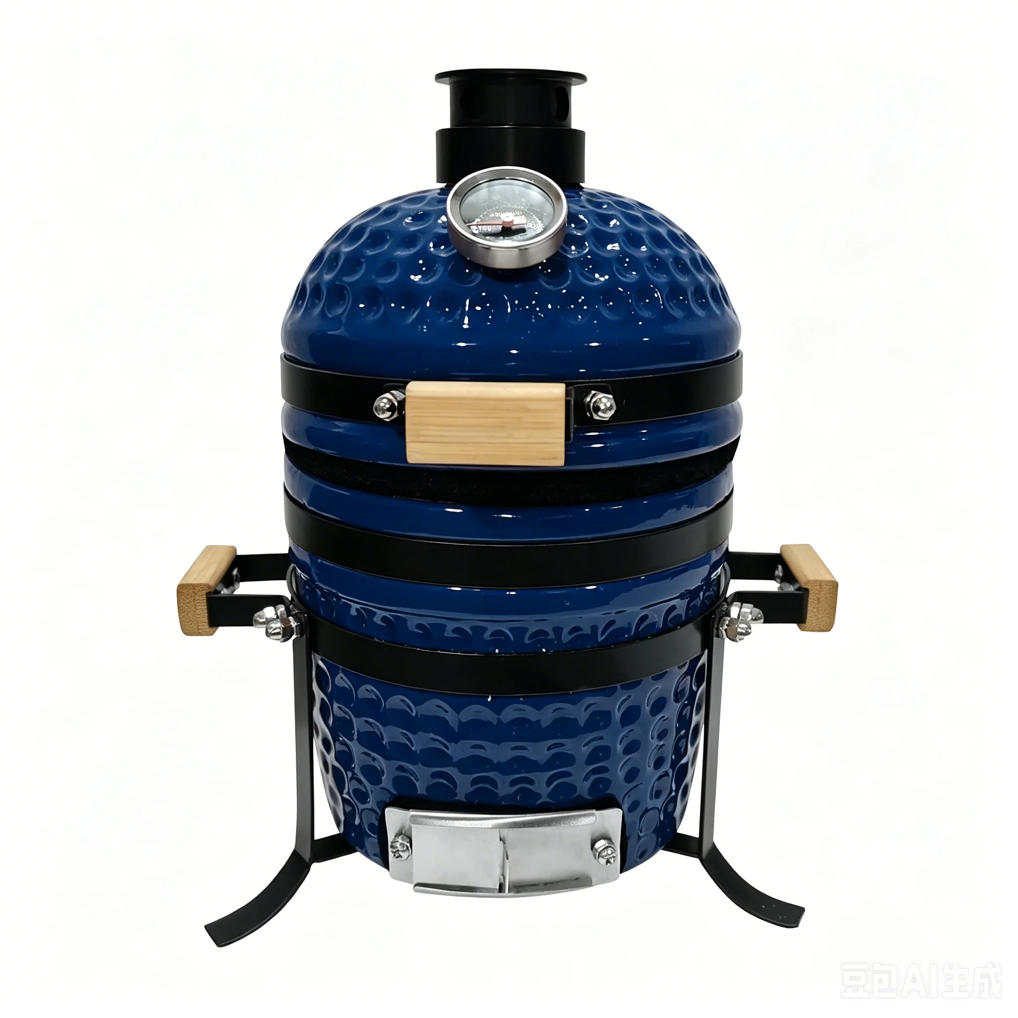 4,5 Zoll Mini Keramikgrill Tragbarer Holzkohle-BBQ-Smoker Perfektes Vatertags-Geschenk Desktop-Grillgerät