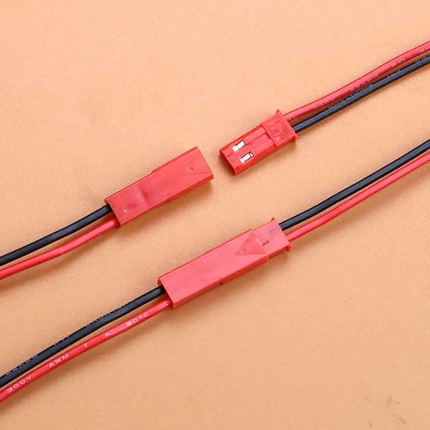 10/20pcs JST 2Pin Male Female Plug Connector with 10cm 30cm Cable For LED Lamp Strip RC Toys Battery DIY Red Black Terminal Wire