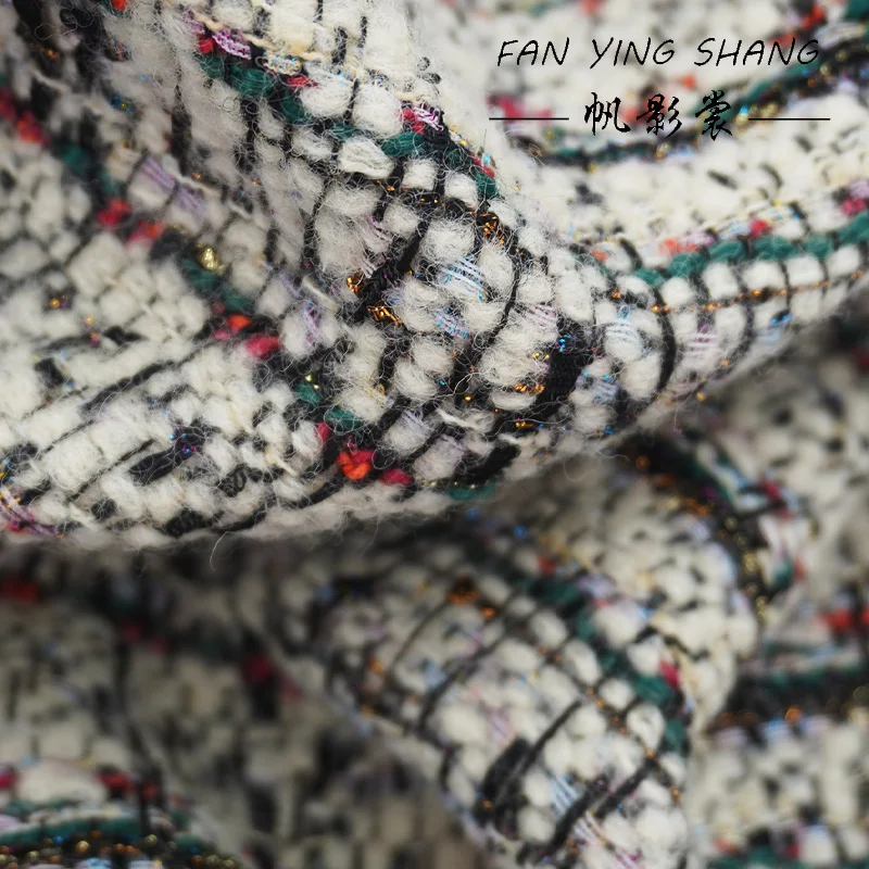 

2025 г., парча со звездной нитью, высокошерстяная твидовая ткань для пальто Telas Costura Tissus Couture ткань, швейная ткань Tecido, ткань Diy