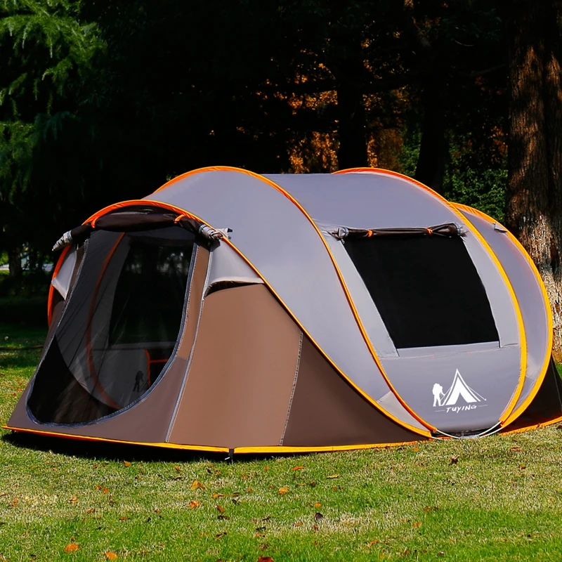 

Automatic Pop Up Throw Tent, Waterproof, Large Space, Family Outdoor Camping, Portable Tourist, Self-Driving, BBQ 3-4Persons