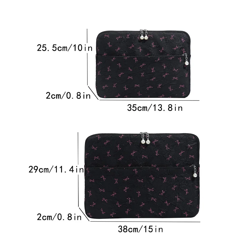 حقيبة كمبيوتر محمول احترافية مع سحاب لؤلؤي مقاس 13/15 بوصة، غطاء مقاوم للصدمات للأنشطة الترفيهية للعمل