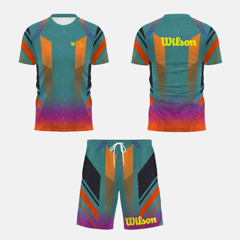 2025 Summer New Men's 3D Printed Casual Fashion Lightweight Breathable Outdoor Short Sleeved Shorts Set