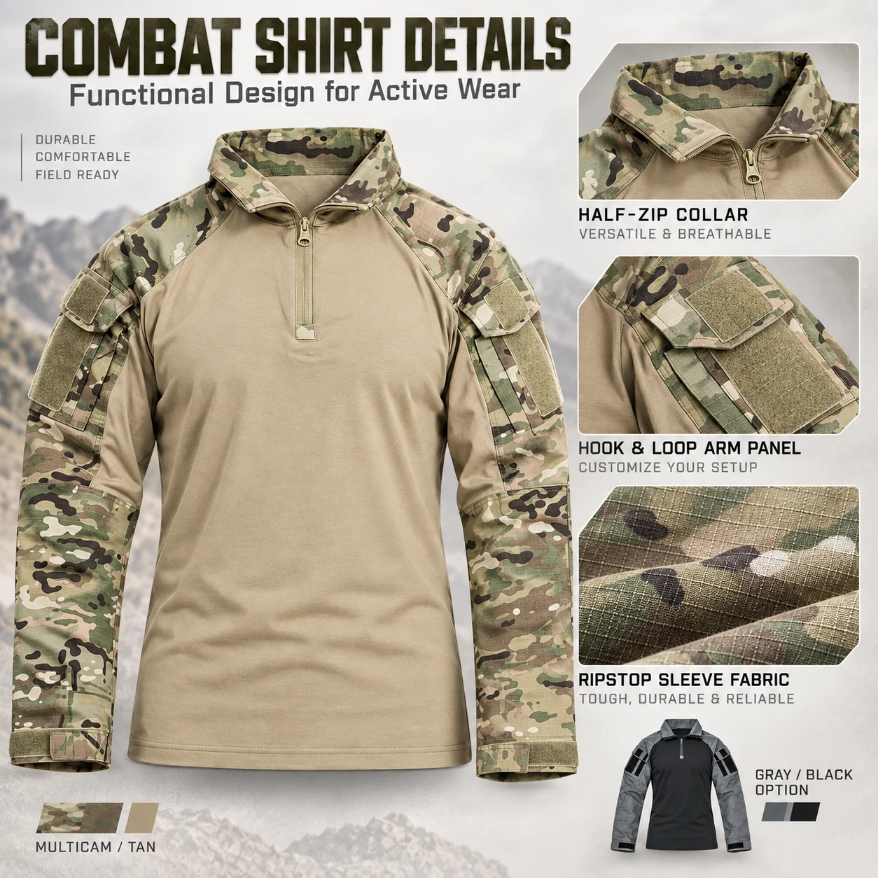 G3 Tactical Combat Shirt Men's - Hunting Outdoor Clothing 评论和价格
