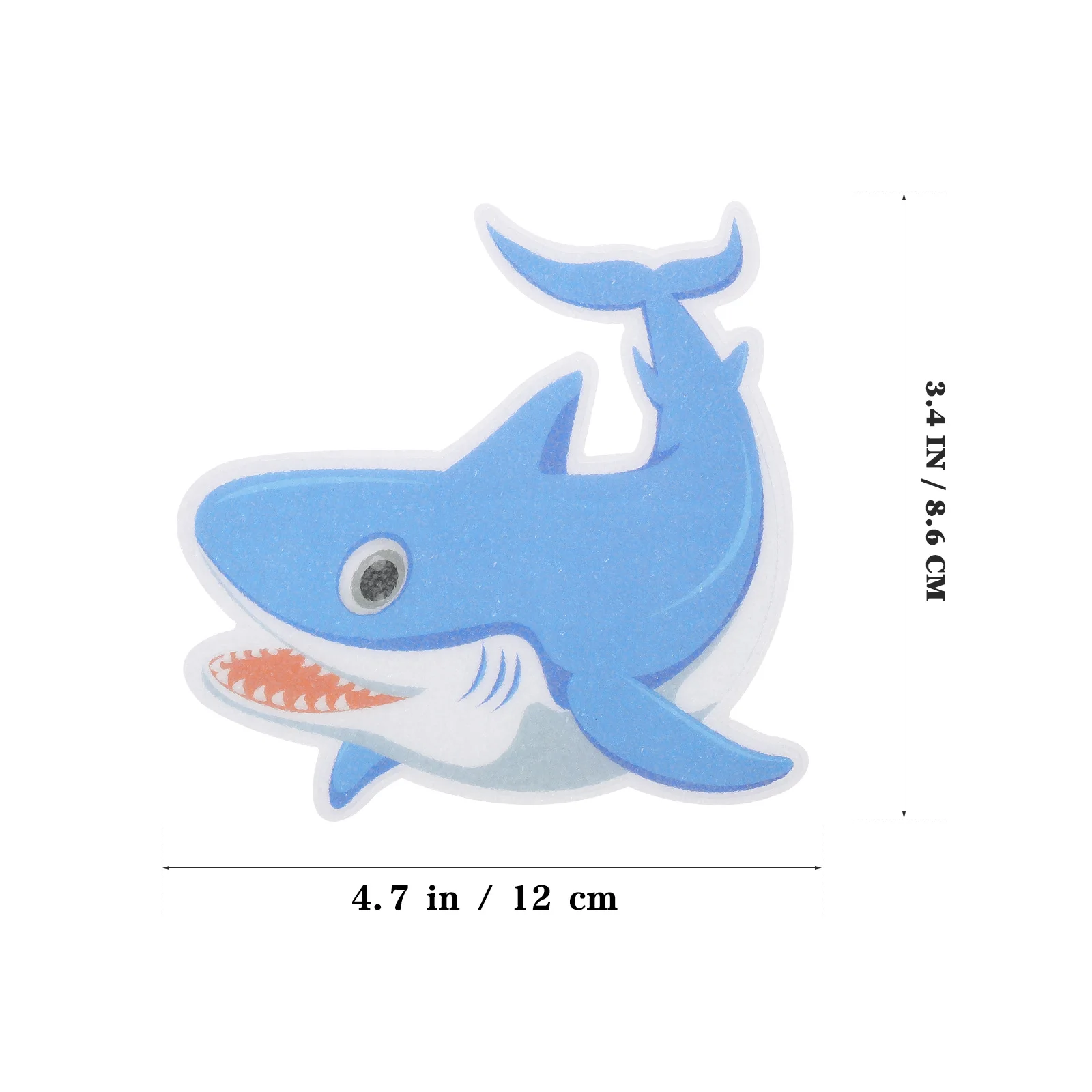 5 قطع من ملصقات السلامة المضادة للانزلاق سهلة التركيب، ملصق أرضية الحمام بنمط القرش لمنع الانزلاق باللون الأزرق #4