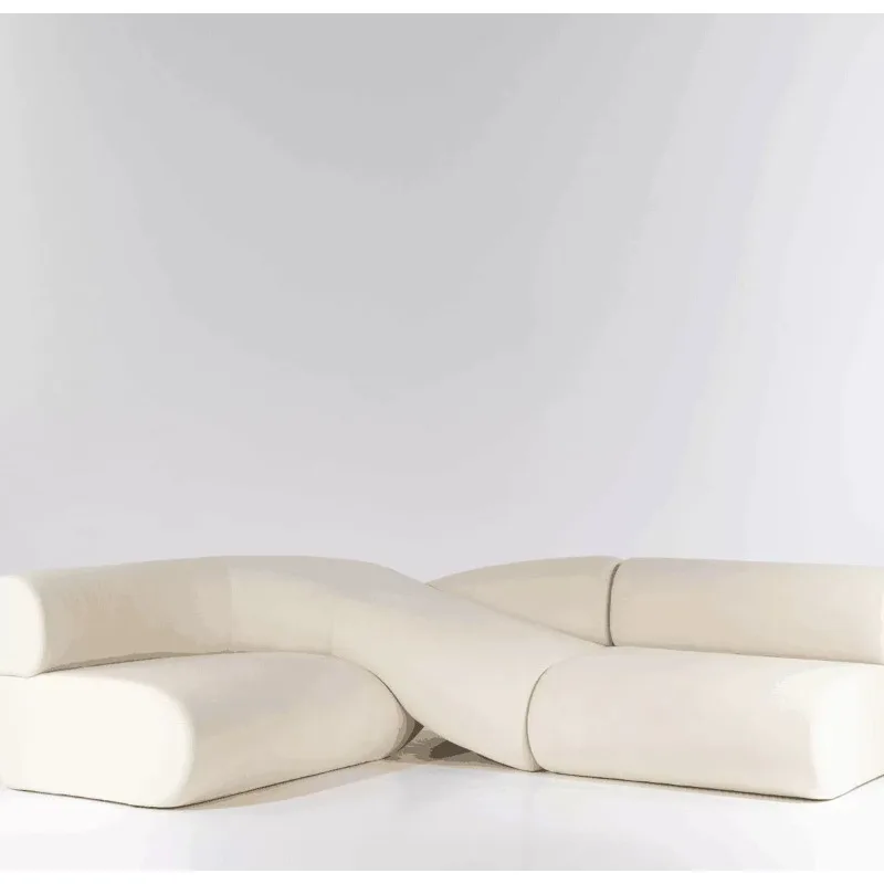 Designer Shaped Hotel Sofa, Villa Living Room Plastic Surgery Beauty Salon Clothing Store Velvet Fabric Solid Wood Furniture