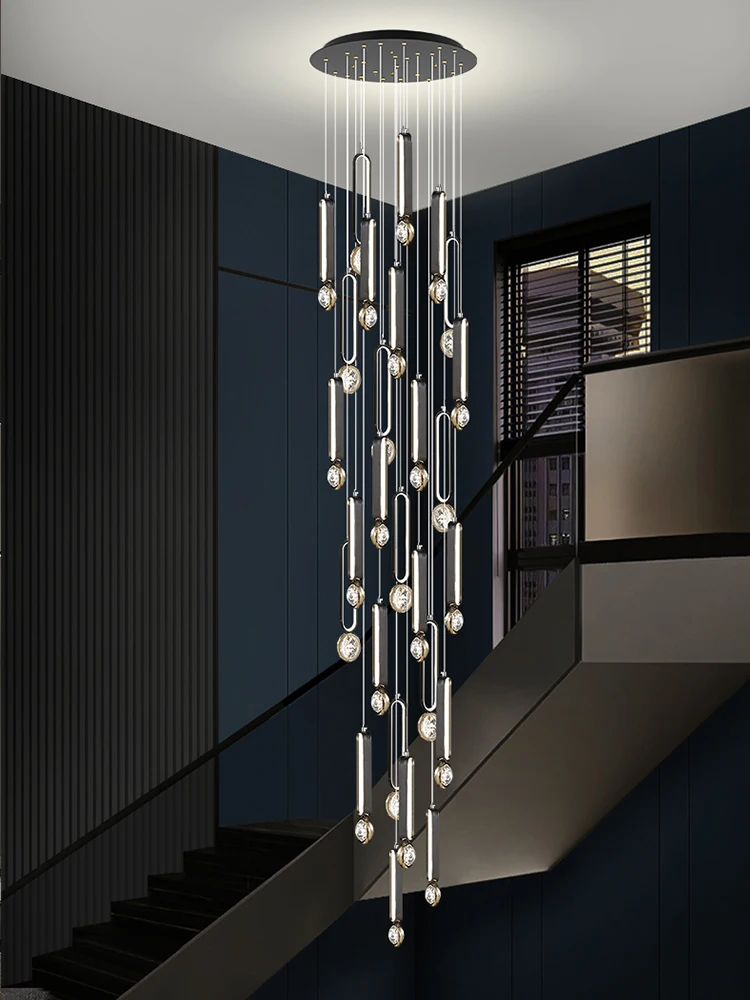 Chandelier Lighting Modern Luxury Ceiling Suspended Lamp Chandelier for Staircase Lighting Suspension Design Lighting Lamps