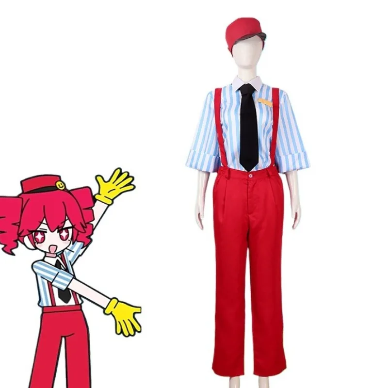 Disfraces de Cosplay de Anime Miku Mesmerizer para mujer, peleles MV Teto, uniforme de juego de rol con sombrero, vestido de fiesta de Halloween, mono rojo