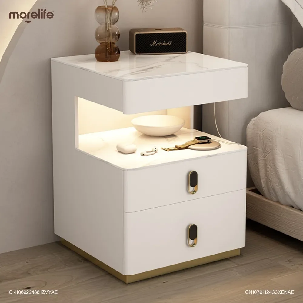 

2024 New Light Luxury Nightstand Multifunctional Smart Bedside Table Nightstand Wireless Charging Meuble Bedroom Furniture K01