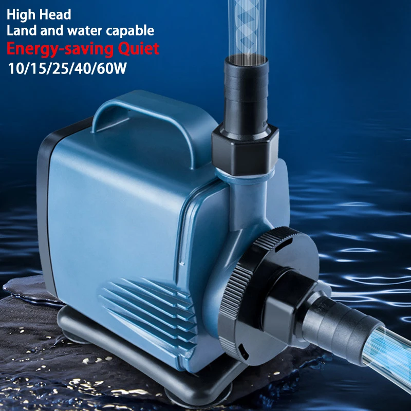 

EU Plug 220V-240V Ultra-Quiet 10/15/25/40/60W Submersible Water Fountain Pump Filter Fish Pond Aquarium Water Pump Tank Fountain