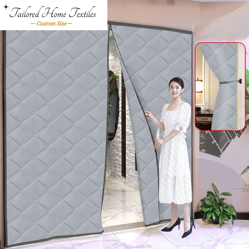 

Custom Size Thickened Cotton Door Curtains in Winter To Keep Warm, Windproof, Self-priming, Windproof, Coldproof, Insulation