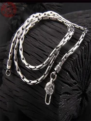 High quality S925 sterling silver bamboo men's and women's 3MM necklace bracelet retro fashion personality party gifts