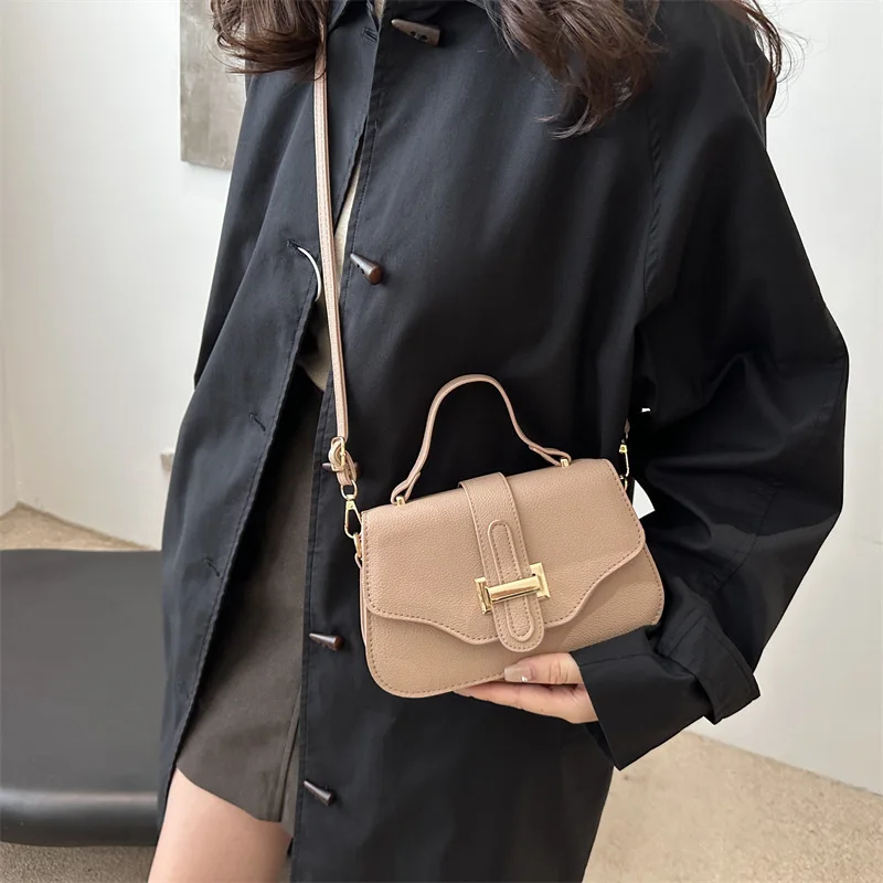 Casual And Simple 2024 Fashion Solid Color Single Shoulder Handheld Multi Functional And Versatile Women's Shoulder Bag