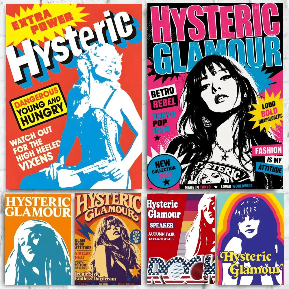 Brand Hysteric Glamour Poster Self-adhesive Art Waterproof Paper Sticker Coffee House Bar Room Wall Decor