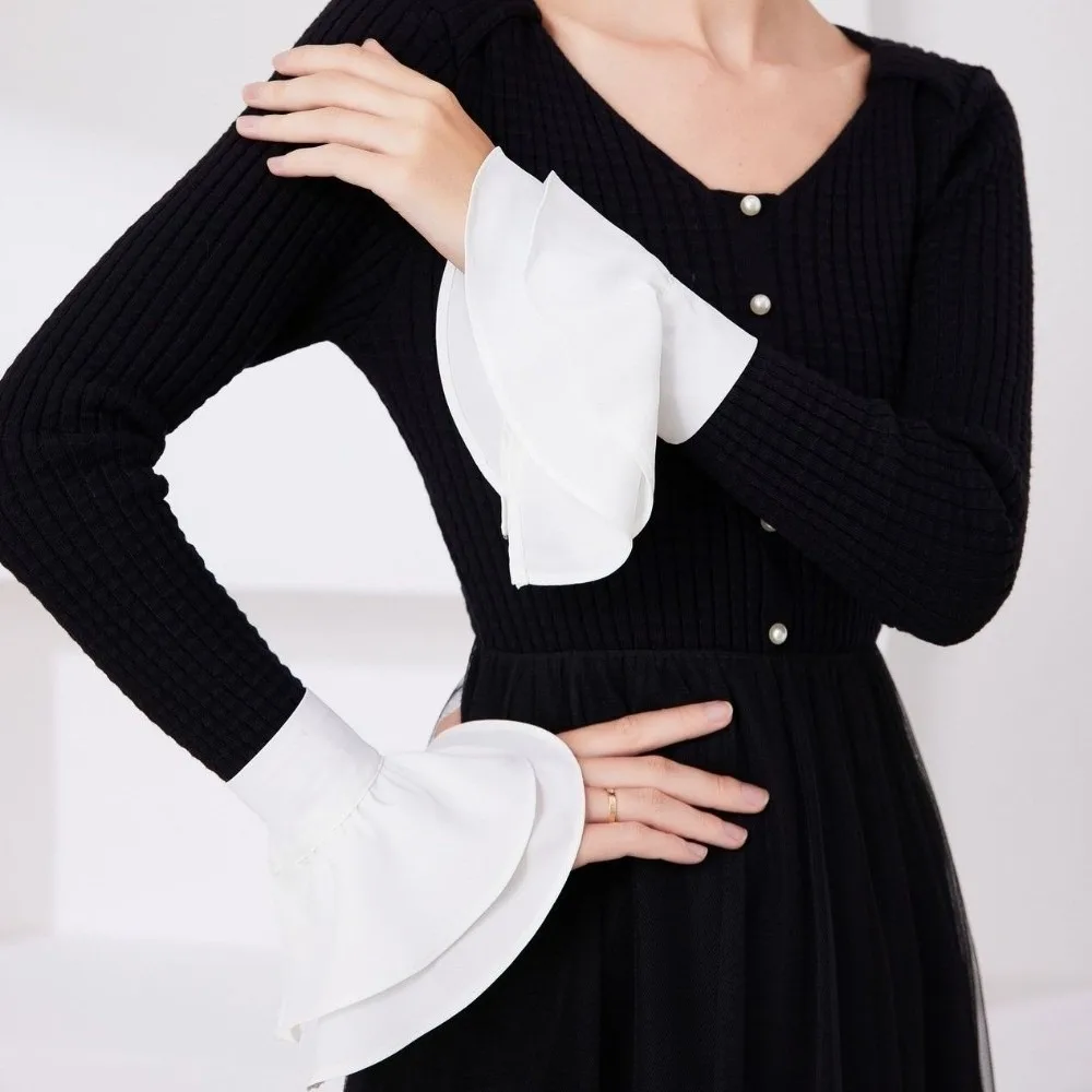 

Ruffles Pleated Fake Sleeves Chiffon Ruched Fake Flared Sleeves Sweater Horn Cuffs Wristband Hand Wrist Cuffs