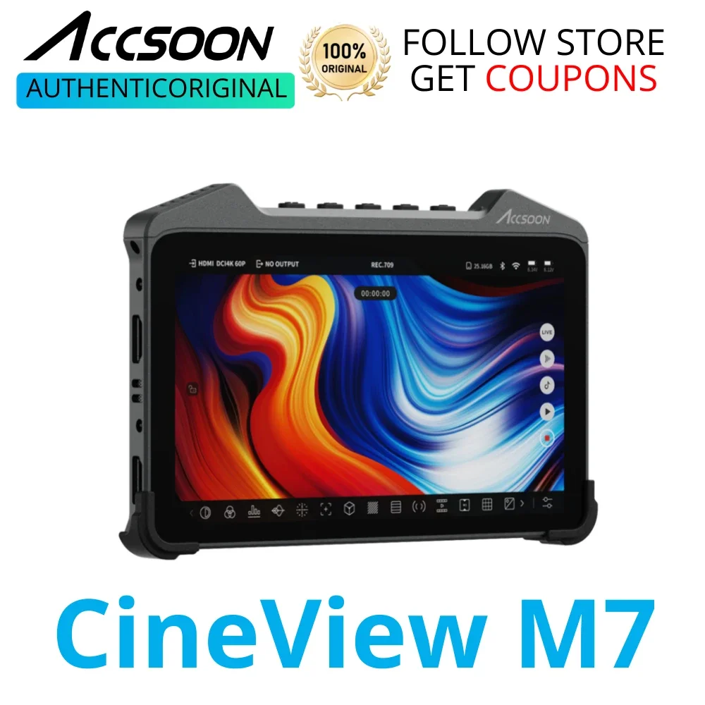 

Accsoon CineView M7 7-Inch LCD Touchscreen Video Transmission, 3G-SDI/HDMI Camera Monitor with Camera Control& Daylight Visibili