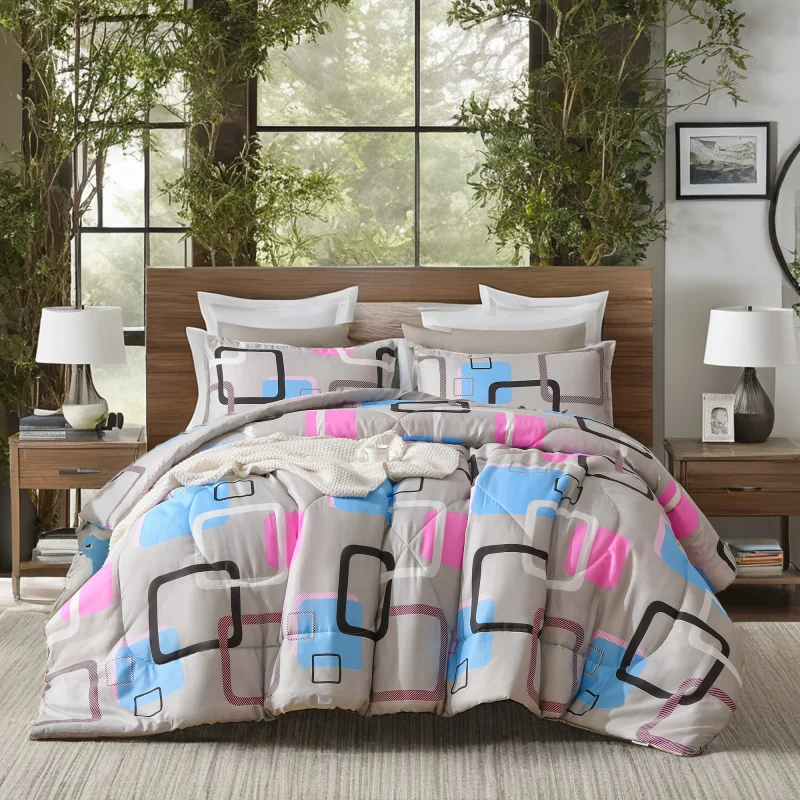 3Luxury Quilt Set，Super Soft Fluffy Quilt，Four Seasons Breathable Double-Sided，Sports Style Bag Bed，Including1One Quilt and1Or2P