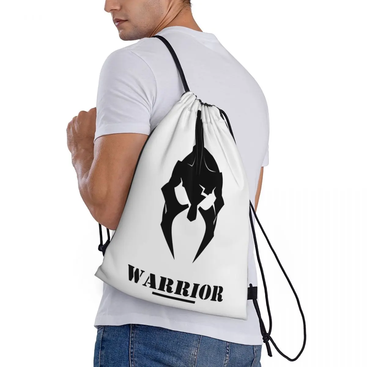 Spartan Sparta Warrior Helmet 17 Backpack Humor Graphic Field pack Drawstring Bags Gym Bag Funny Lasting Summer camps