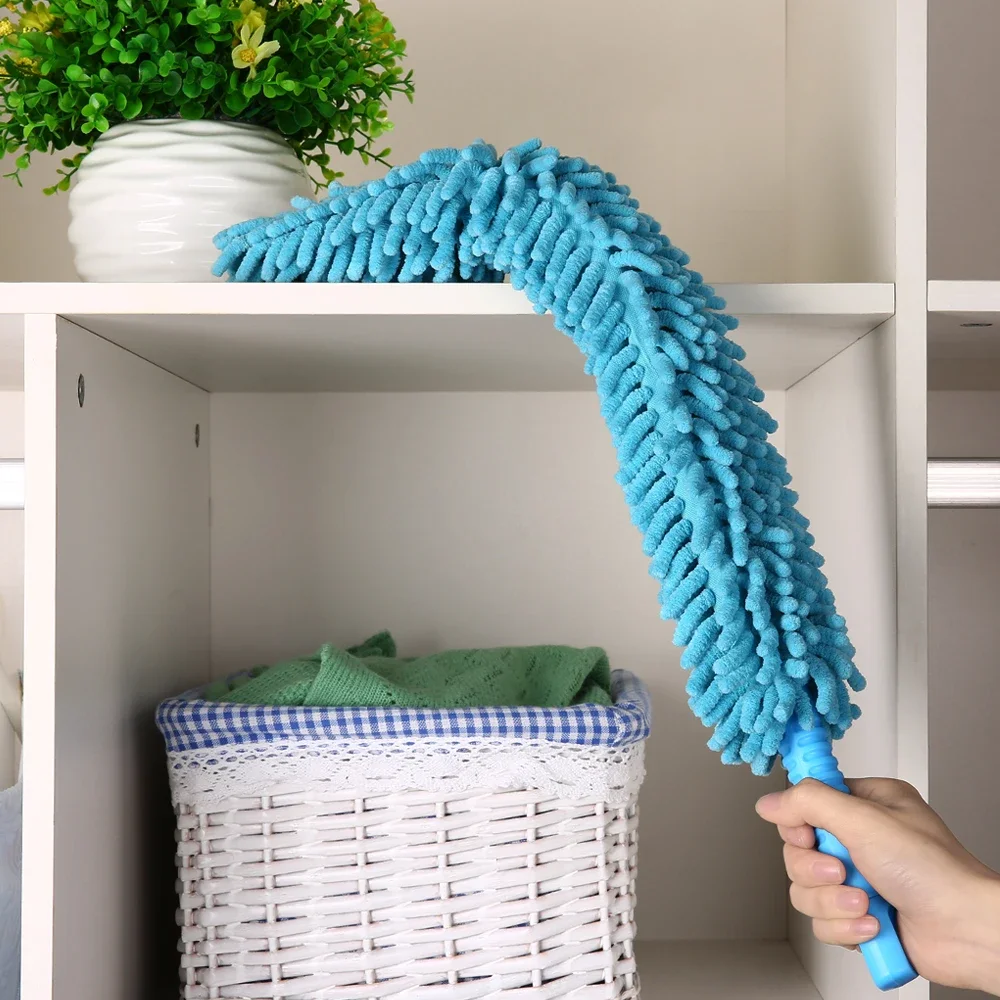 Buigbare Chenille Microfiber Duster Cleaner Handvat Flexibel Wasbaar Schoon het stof Meubilair voor plafondventilatoren Autoborstel