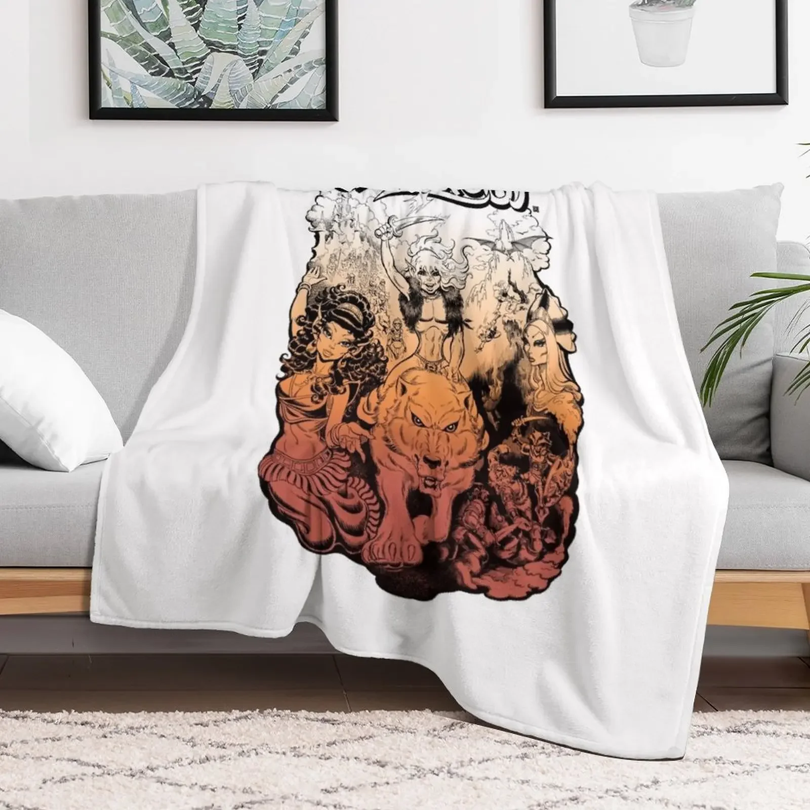 ElfQuest: First Portfolio Throw Blanket heavy to sleep Plaid Sofas Blankets