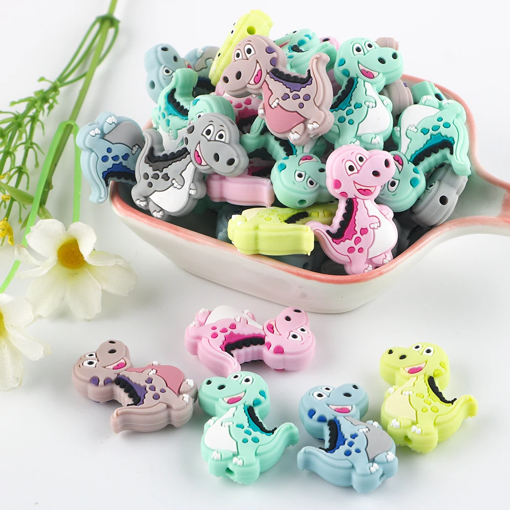 5/10Pcs Cartoon Animal Silicone Beads DIY Jewelry Making Baby Toys DIY Pacifier Chain Pendants Jewelry Accessories